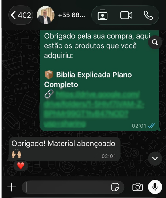 Testimonio de cliente: dice: ¡Gracias! Material bendecido