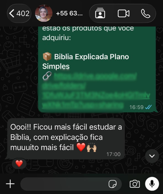 Testimonio de cliente: dice que con las explicaciones estudiar la Biblia es mucho más fácil