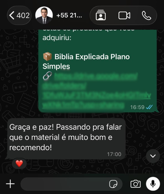Testimonio de cliente: dice: ¡Gracia y paz! Muy buen material, lo recomiendo